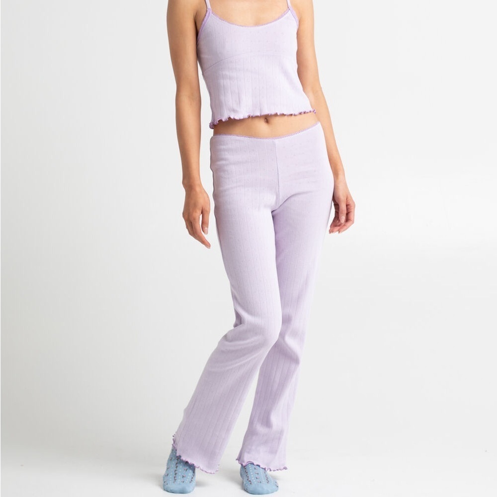 SKY AND SPARROW Womens Pointelle Pants Size Large NEW